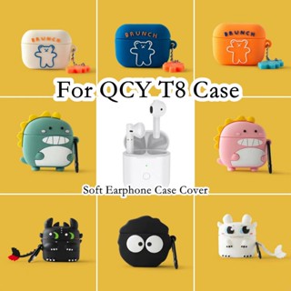 【Case Home】เคสหูฟัง แบบนิ่ม ลายการ์ตูนน่ารัก สไตล์วินเทจ สําหรับ QCY T8 QCY T8