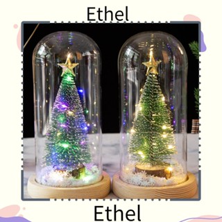 Ethel1 ฐานไม้ รูปโดมคริสต์มาส มีไฟ LED