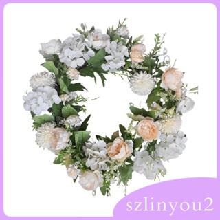 [szlinyou2] พวงหรีดดอกไม้ประดิษฐ์ 45 ซม. สําหรับตกแต่งบ้าน ออฟฟิศ ระเบียง งานแต่งงาน