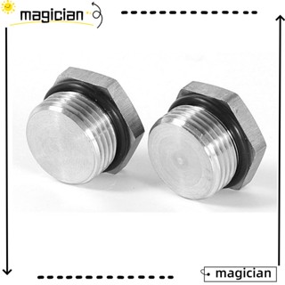 Mag หัวหกเหลี่ยม ปลั๊กตัวผู้ M12x1.5 สเตนเลส 304 สีเงิน สําหรับเชื่อมต่อท่อน้ํามัน 2 ชิ้น