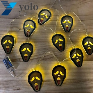 Yolo สายไฟ LED รูปฟักทอง ใช้ซ้ําได้ สําหรับตกแต่งปาร์ตี้ฮาโลวีน