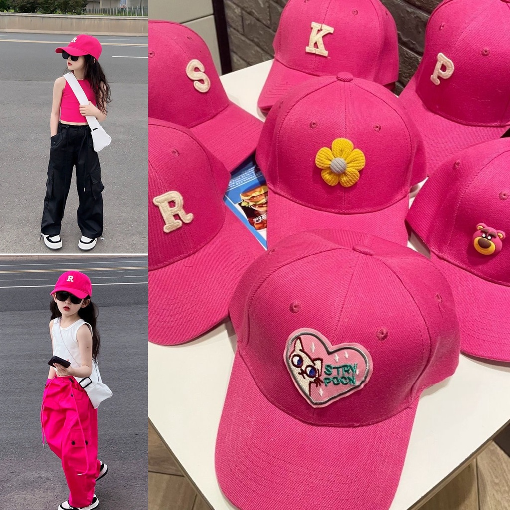 Riconini หมวกเบสบอล กันแดด ลายบาร์บี้ สีชมพู สีแดงกุหลาบ สําหรับเด็กผู้หญิง 2023