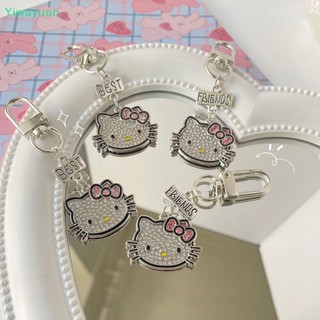 &lt;Yiwuyuan&gt; พวงกุญแจ จี้การ์ตูน Hello Kitty ประดับเพชร แวววาว สําหรับตกแต่งกระเป๋าเป้ ของขวัญวันเกิดเพื่อนรัก ลดราคา