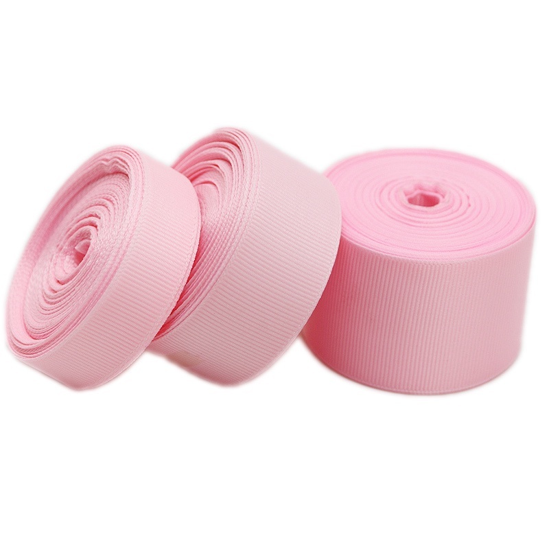 (10 เมตร/ม้วน) สีชมพู Grosgrain ริบบิ้นความกว้างที่แตกต่างกันสไตล์สดใช้สําหรับช่อดอกไม้งานแต่งงานตกแต่งสินค้าขนาดเล็ก