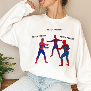 เสื้อกันหนาว คอกลม พิมพ์ลาย Spider Man Peter Parker ODH Meme สําหรับผู้ชาย และผู้หญิง