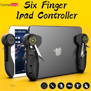 หกนิ้วGaming Controller Shooterปุ่มทริกเกอร์สำหรับIpadแท็บเล็ตPubgจอยสติ๊กจับAimปุ่มL1r1 Shooter Gamepad Trigger homelove