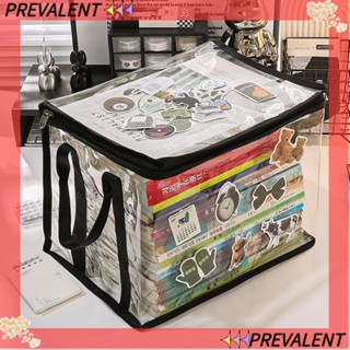 Preva กระเป๋าเก็บหนังสือ แบบใส มีซิป กันฝุ่น วางซ้อนกันได้ สําหรับนักเรียน