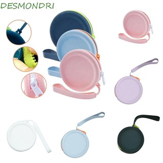 Desmondri กระเป๋าใส่เหรียญ ซิลิโคน ทรงกลม กันน้ํา สีพื้น ลําลอง สายเคเบิลข้อมูล กระเป๋าเก็บลิปสติก กระเป๋าเครื่องสําอางผู้ชาย