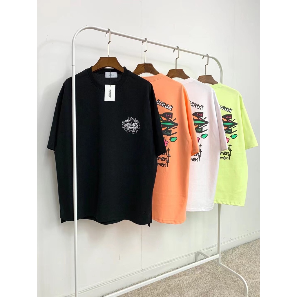 2ND Archive Street Wear ผู้ชายผู้หญิง Niche Designer สไตล์ต่างๆพิมพ์เสื้อยืดแขนสั้นหลวม