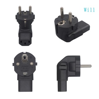 Will อะแดปเตอร์แปลงปลั๊ก EU เป็น IEC320 C13 EU ตัวผู้ เป็น IEC320 C13 ตัวเมีย ปลั๊ก AC EU 4 8 มม. 2 Pin เป็น PDU UPS 10A 2