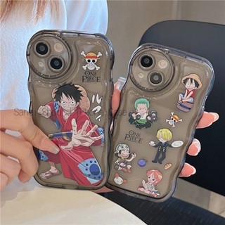 เคสโทรศัพท์มือถือ TPU นิ่ม กันตก ลายการ์ตูนวันพีช สร้างสรรค์ สีดํา สําหรับ iPhone 11 12 12Pro 12ProMax 14 14ProMax 14Pro 13 Pro 13ProMax 11