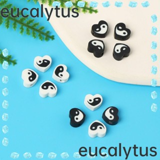 Eucalytus1 ลูกปัดดินน้ํามัน 10 มม. สีดํา สําหรับทําเครื่องประดับ DIY 100 ชิ้น