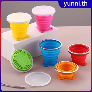 ถ้วยเดินทางพับได้ Mini Portable Retractable Non-toxic Tasteless Creative Plastic Home Daily Folding Water Cup For Outdoor Hiking Yunni