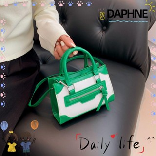 Daphne กระเป๋าถือ กระเป๋าสะพายไหล่ หนัง Pu แต่งซิป ขนาดเล็ก สําหรับสตรี