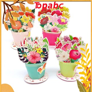 TOP ช่อดอกไม้ป๊อปอัพ สําหรับวันเกิด 3D การ์ด Tropical Bloom Happy Mothers Day