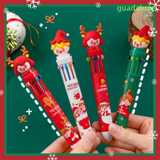 Guadalupe ปากกาลูกลื่น ธีมคริสต์มาส ทนทาน วันเกิด คริสต์มาส ปากกาเจล ของขวัญเด็ก พับเก็บได้ ซานตาคลอส การ์ตูนกด เครื่องเขียน โรงเรียน