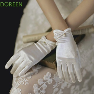 Doreen ถุงมือแต่งงาน ผู้หญิง ป้องกันรังสียูวี หรูหรา สําหรับเจ้าสาว สําหรับเด็กผู้หญิง โลลิต้า JK ถุงมือห้านิ้ว แบบเต็มนิ้ว