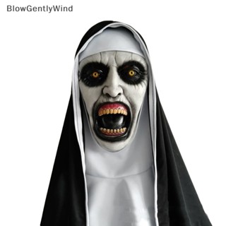 Blowgentlywind The Horror Scary Nun หน้ากากยาง พร้อมผ้าพันคอ วาลาค สําหรับแต่งคอสเพลย์ฮาโลวีน