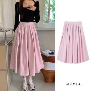 MANSA pink pleated skirt กระโปรงจีบ เสื้อผ้าแฟชั่น