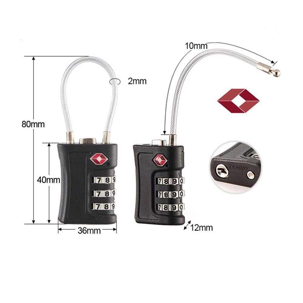 Backstage Customs รหัสผ่านล็อค, TSA Anti-theft 3 หลักรหัสล็อค, ทนทานเครื่องมือรักษาความปลอดภัยกุญแจเชือกลวดกระเป๋าเดินทางรหัสล็อคกระเป๋าเดินทาง