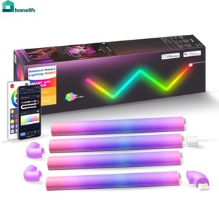 Aubess Tuya RGBIC Light Bar LED Smart Wall Light Bluetooth/wifi APP Voice Control Music Sync DIY Night Light TV ห้องนอนเกมห้องบาร์ตกแต่ง Alxe/google สนับสนุนบ้าน home