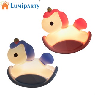 Lumiparty โคมไฟกลางคืน รูปม้าโทรจันน่ารัก ชาร์จ Usb สําหรับตกแต่งห้องนอนเด็ก