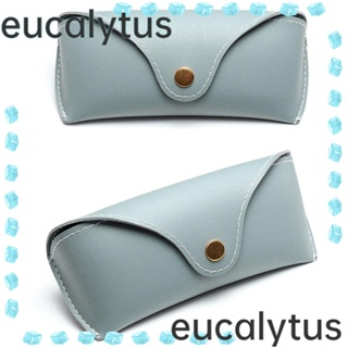 Eucalytus1 กล่องเก็บแว่นตากันแดด หนัง PU แบบพกพา ป้องกันแรงดัน พร้อมหัวเข็มขัดโลหะ สําหรับผู้ชาย