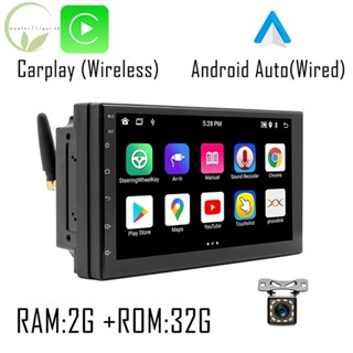 เครื่องเล่นมัลติมีเดีย GPS วิทยุ FM กล้อง กระจก บลูทูธ 7 นิ้ว 2+32G Android 10.1 2Din สําหรับรถยนต์