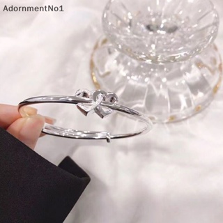 Adornmentno1 สร้อยข้อมือกําไลข้อมือแฟชั่น รูปหัวใจคู่ ปรับได้ สีเงิน เรียบง่าย เครื่องประดับ สําหรับผู้หญิง เพื่อน ของขวัญ บูติก