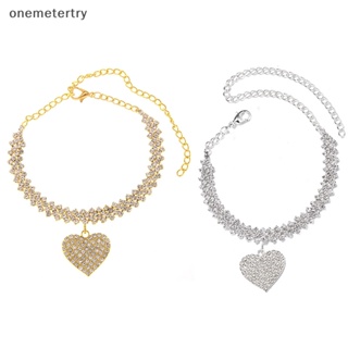 Onem สร้อยข้อเท้า จี้รูปหัวใจ ประดับเพชรเทียม แวววาว เครื่องประดับแฟชั่น สําหรับผู้หญิง งานแต่งงาน ปาร์ตี้