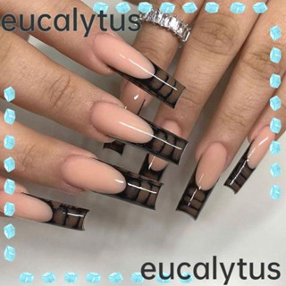 Eucalytus1 เล็บปลอม แบบเต็มรูปแบบ สําหรับตกแต่งเล็บ 24 ชิ้น