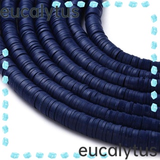 Eucalytus1 ลูกปัดดินโพลิเมอร์ ทรงกลมแบน สีฟ้า 10 เส้น สําหรับทําเครื่องประดับ 3200 ชิ้น