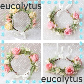 Eucalytus1 พวงหรีดดอกไม้ มงกุฎ เครื่องประดับผม สําหรับเจ้าสาว งานแต่งงาน