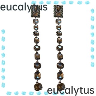 Eucalytus1 ต่างหูสตั๊ด คริสตัล พลอยเทียม ทรงสี่เหลี่ยม สําหรับผู้หญิง