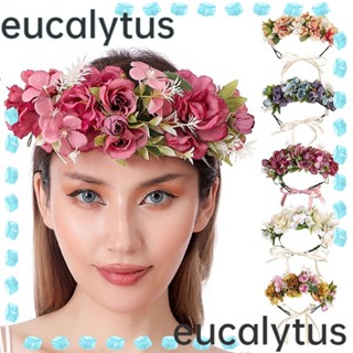 Eucalytus1 ที่คาดผม ลายดอกไม้ สไตล์ฮาวาย สําหรับงานแต่งงาน งานเลี้ยง เจ้าสาว