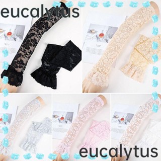 Eucalytus1 ถุงมือกันแดด แขนยาว ผ้าลูกไม้ ตาข่าย กันแดด