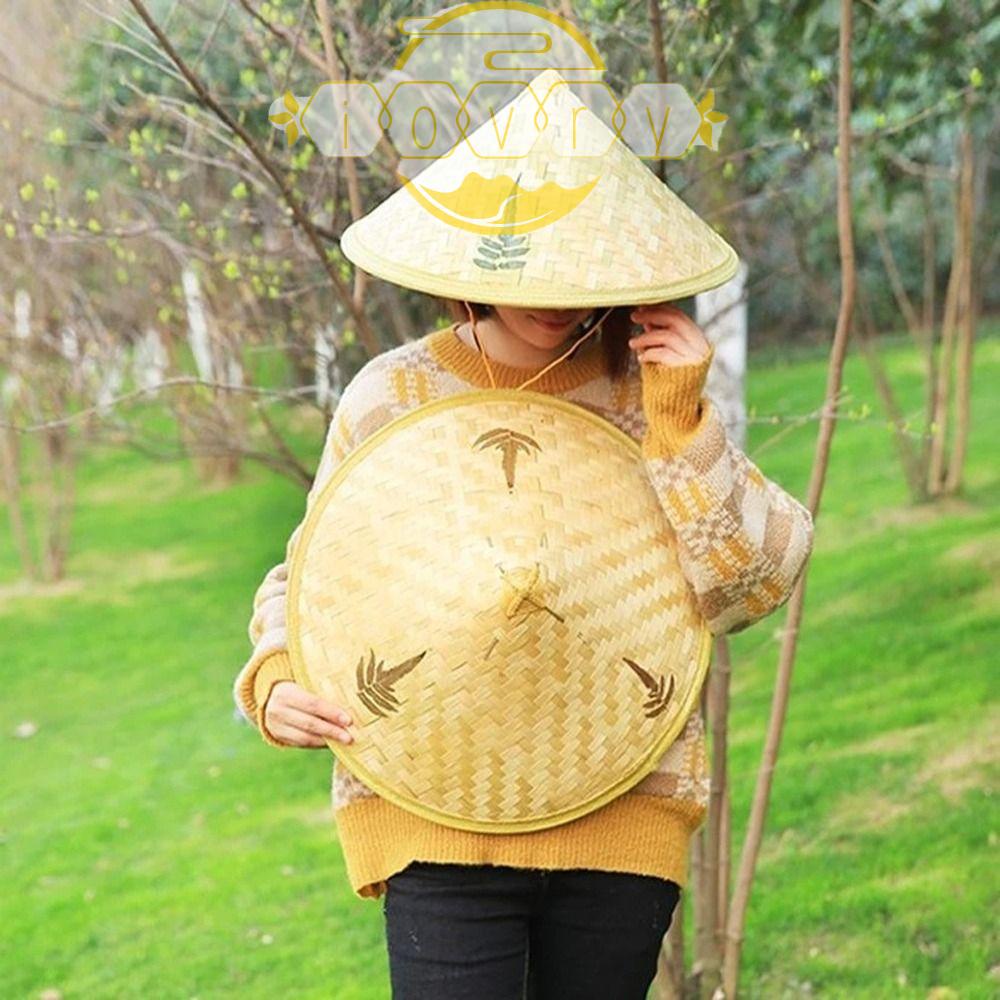 Ivory หมวกบักเก็ตหวายไม้ไผ่ ป้องกันแดด สไตล์จีนเรโทร ฤดูร้อน สําหรับเต้นรํา