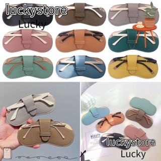 แว่นตา LUCKY สะดวก แบบพกพา หนัง PU ฝาครอบป้องกัน