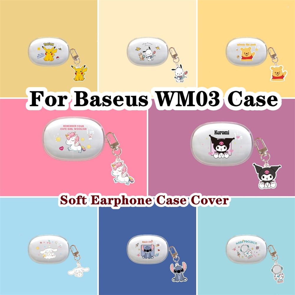 สําหรับ Baseus Bowie WM03 กรณีโปร่งใส Kulomi & Pikachu สําหรับ Baseus WM03 ปลอกหูฟังนุ่มฝาครอบ