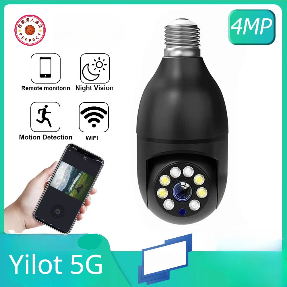 Yilot E27 Wifi หลอดไฟกล้องวงจรปิด Night Vision กล้อง IP 4MP Smart Home Security Baby Monitor กล้องไร