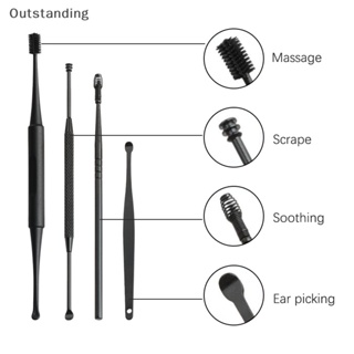 Outstanding 7 ชิ้น / เซต เครื่องมือกําจัดขี้หู ไม้แคะหู ช้อนทําความสะอาดหู หัวคู่ เครื่องมือทําความสะอาดหู ใหม่