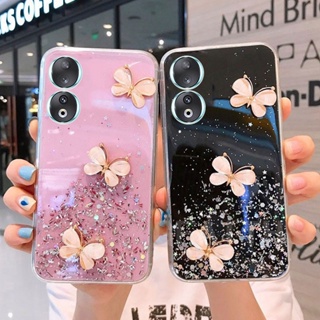 เคสโทรศัพท์มือถือนิ่ม แบบใส ลายผีเสื้อน่ารัก สําหรับ Huawei Honor 90 Lite X6 X8a 5G 70 Lite 2023 Honor90 Honor 90Lite 70Lite