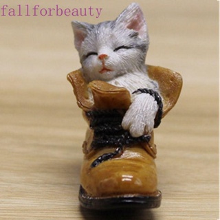 Fallforbeauty ฟิกเกอร์เรซิ่น รูปแมวจําลอง ขนาดเล็ก สําหรับตกแต่งสวน ออฟฟิศ