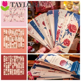 Taylor1 ที่คั่นหนังสือกระดาษ ลายดอกกุหลาบ แนวโรแมนติก แนวเรโทร แฟนตาซี สําหรับตกแต่งสมุด ของขวัญวันเกิด