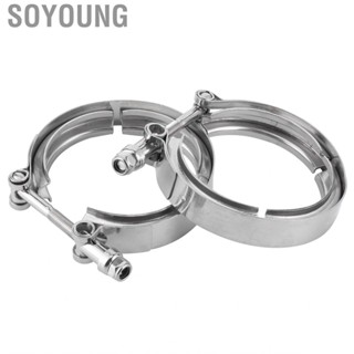 Soyoung 2pcs 3in Turbo Exhaust  Clamp V-Band  Stainless Steel Auto Accessory steel Downpipe