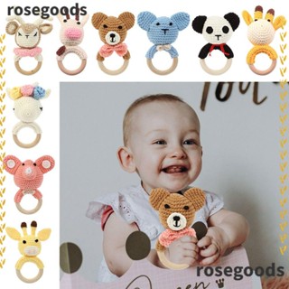 Rosegoods1 ยางกัดโครเชต์ รูปช้างน่ารัก สําหรับเด็กทารก