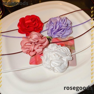 Rosegoods1 สร้อยคอโชคเกอร์ ดอกกุหลาบ เครื่องประดับโรแมนติก งานแต่งงาน