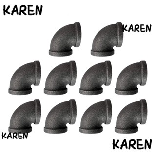 Karen ข้อต่อท่อไอน้ํา 1/2 นิ้ว 15 องศา สีดํา สไตล์วินเทจ 10 ชิ้น