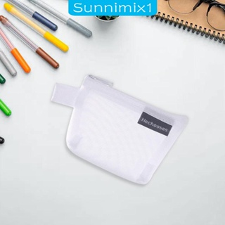 [Sunnimix1] กระเป๋าเครื่องสําอาง ผ้าตาข่าย มีซิป สีดํา สําหรับเดินทาง