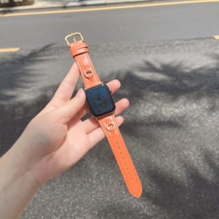 สายนาฬิกาข้อมือหนัง โลหะ สําหรับ iWatch Band Ultra 8 SE 7 6 5 4 3 49 มม. 41 มม. 45 มม. 38 42 มม. 40 44 มม.